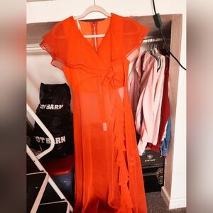 WOMEN'S 50'S STYLE 80'S/90'S SLIP DRESS - RUBY RED